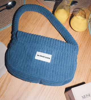 Petroleum Blue Corduroy Hand Bag