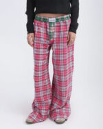 Pink Black Multicolor Plaid Boxer Pants - Image 2