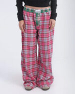 Pink Black Multicolor Plaid Boxer Pants - Image 4