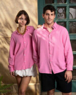 Pink Boyfriend Linen Shirt