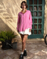 Pink Boyfriend Linen Shirt - Image 2