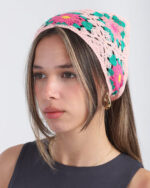 Pink Crochet Flower Bandana - Image 2