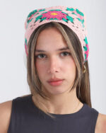 Pink Crochet Flower Bandana