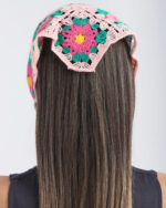Pink Crochet Flower Bandana - Image 4