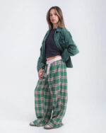 Pink Green Multicolor Plaid Boxer Pants - Image 4