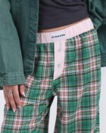 Pink Green Multicolor Plaid Boxer Pants - Image 2