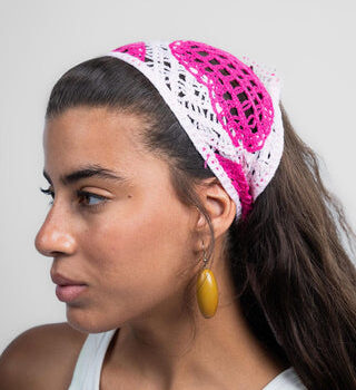 Pink Love Bug Crochet Bandana