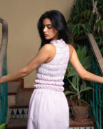 Pink Striped Sleeveless Dress - Image 4