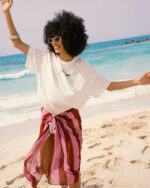 Pink Stripes Maxi Flowy Wrap - Image 3