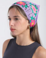 Purple Crochet Flower Bandana - Image 2