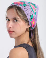 Purple Crochet Flower Bandana - Image 5