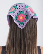 Purple Crochet Flower Bandana - Image 4