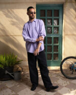 Purple Oversized Oxford Shirt - Image 2