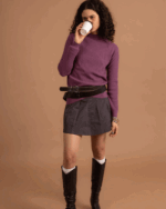 Purple Ribbed Mock Neck Top - Image 3