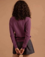 Purple Ribbed Mock Neck Top - Image 4