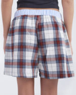 Red Blue Multicolor Plaid Boxer Shorts - Image 3