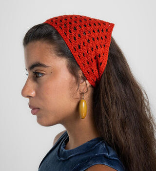 Red Raw Crochet Bandana