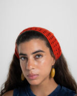 Red Raw Crochet Bandana - Image 2