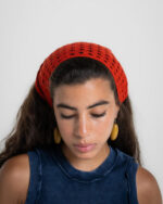 Red Raw Crochet Bandana - Image 3