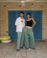 Sage Green Washed Wide Leg Swants
