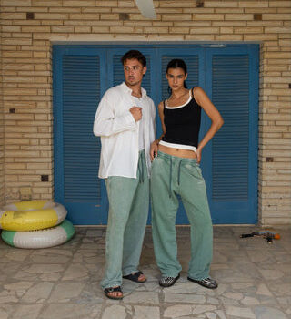 Sage Green Washed Wide Leg Swants