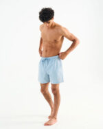 Solid Baby Blue Swim Shorts - Image 4