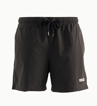 Solid Matte Black Swim Shorts