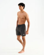Solid Matte Black Swim Shorts - Image 4