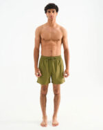 Solid Olive Swim Shorts - Image 3