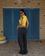 Black Washed Wide Leg Swants - Image 3