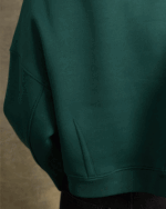 Green Cropped Oversized Zip-Up Hoodie - Image 4