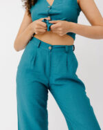Teal Linen Pants - Image 3