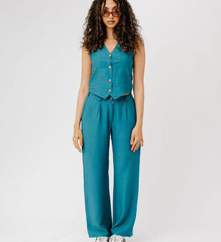 Teal Linen Pants