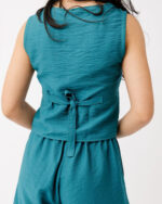 Teal Linen Vest - Image 3