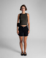 Unfinished Black Denim Shorts