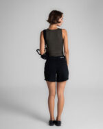 Unfinished Black Denim Shorts - Image 3