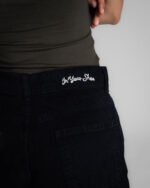 Unfinished Black Denim Shorts - Image 5