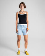 Unfinished Light Blue Denim Shorts