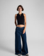 Unfinished Textured Blue Jeans - Image 5