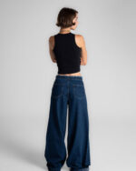 Unfinished Textured Blue Jeans - Image 3