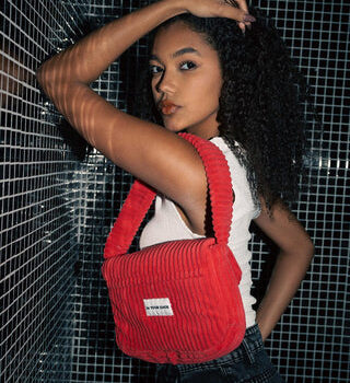 Watermelon Red Corduroy Hand Bag
