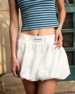 White Mini Balloon Skirt - Image 2