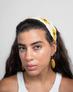 White Sunflower Mini Crochet Bandana - Image 2