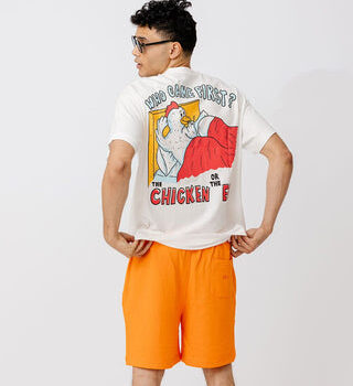 Who Came First Printed Oversized Tee