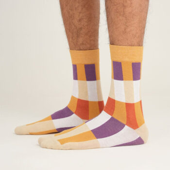 Yellow Party Stripes Neck Socks